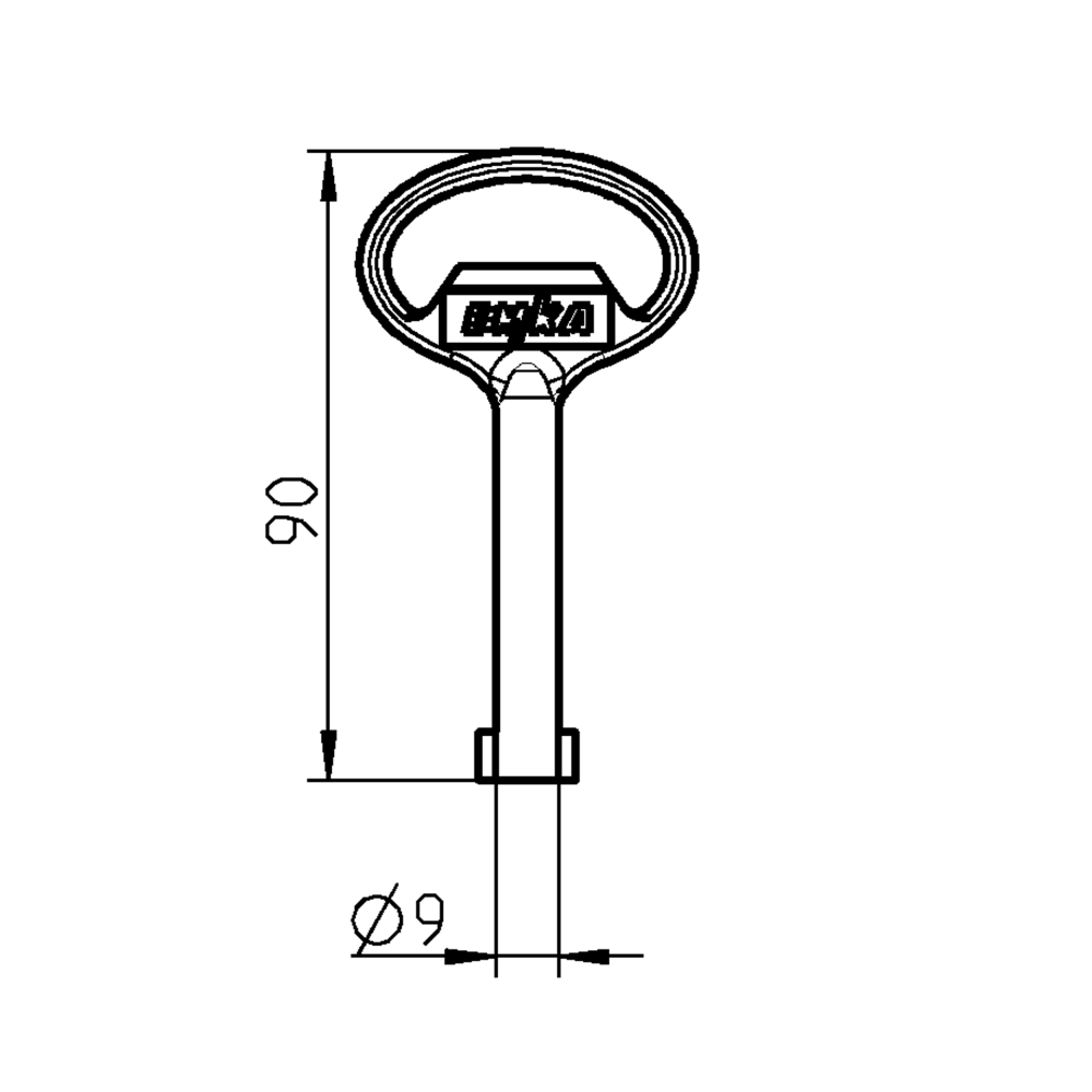 Key for insert double bit 5, Zinc die black powder-coated; 1004-06